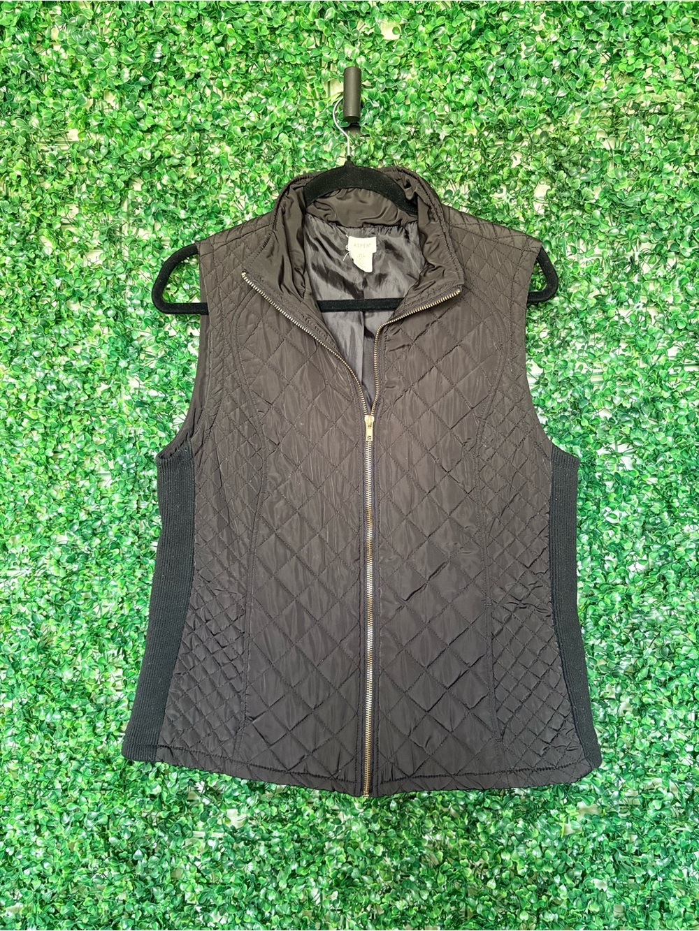 Aspen Black Quilted Women's Vest Full Zip and pockets